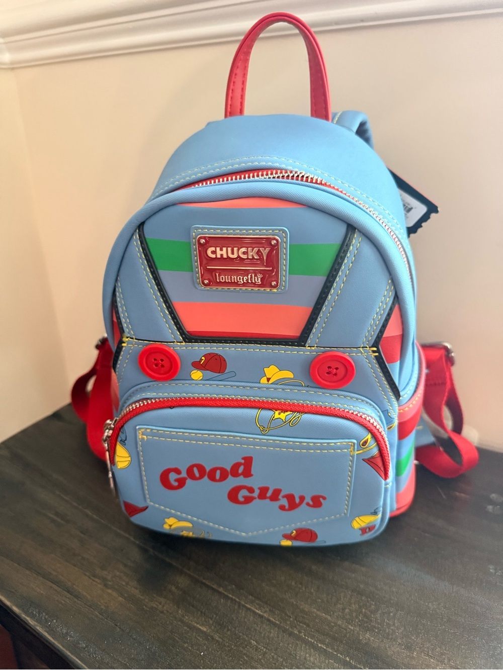 Loungefly Child's Play Chucky Cosplay Mini Backpack. -NEW